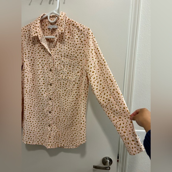 🍁Foxcroft Pink Leopard Print 100% Cotton Button Up Blouse - Picture 6 of 11